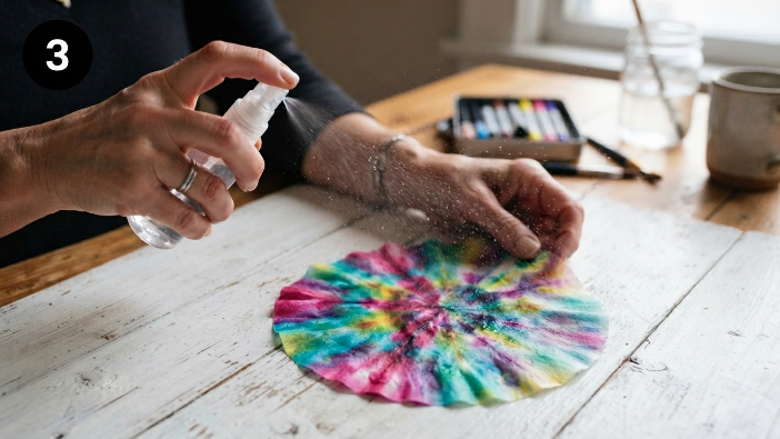 Artisan making coffee filter art
