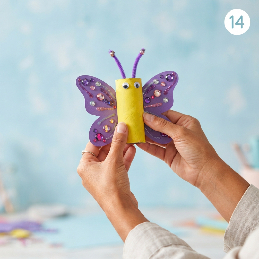 recycled cardboard-roll butterfly