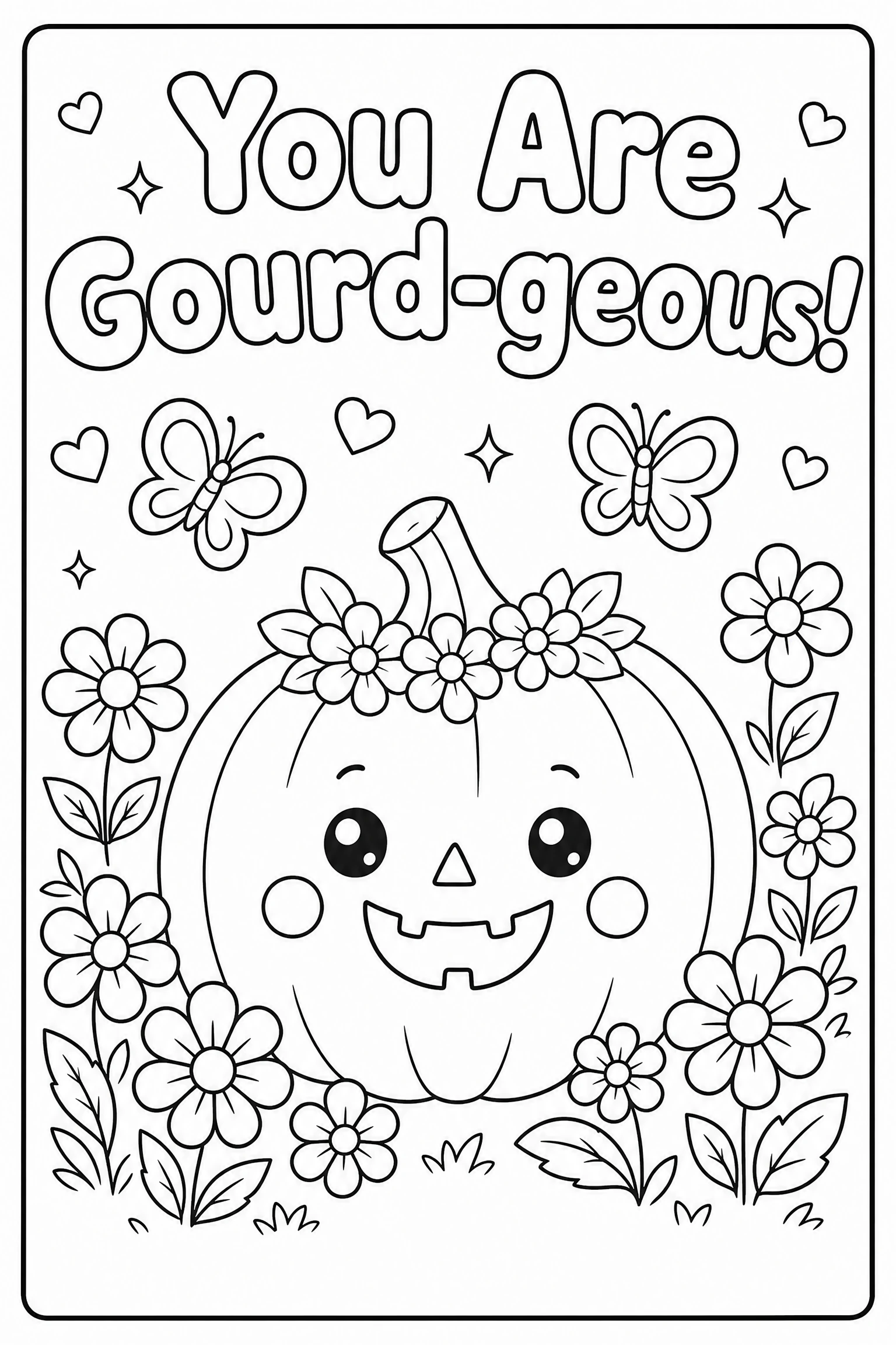 You are gourd-geous pumpkin coloring page