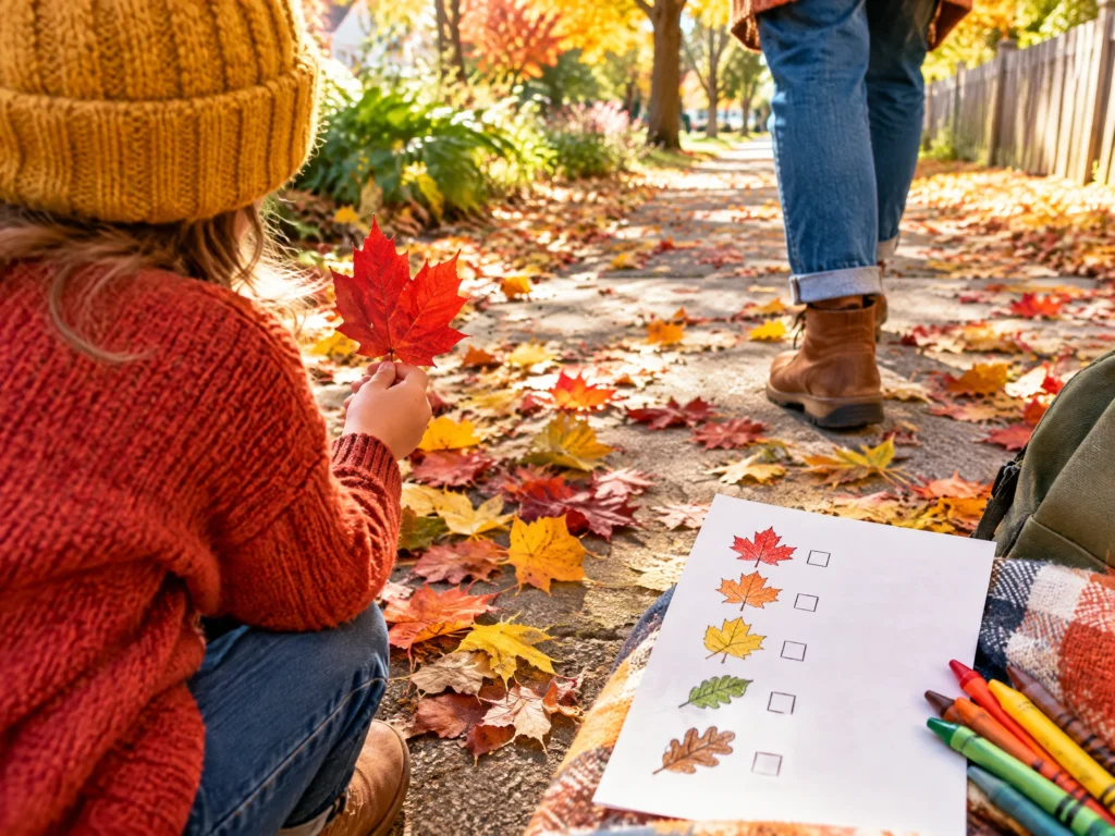 Fall color walk activity for kids