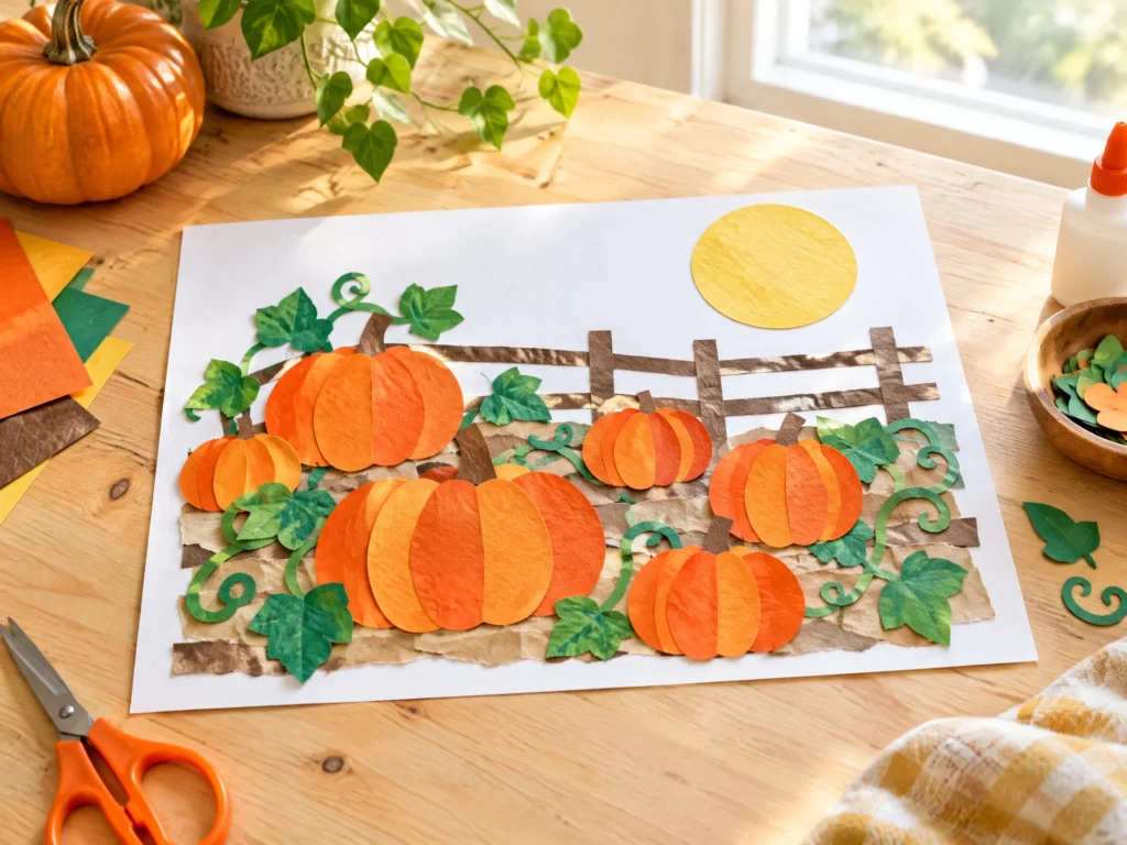 Paper pumpkin patch craft