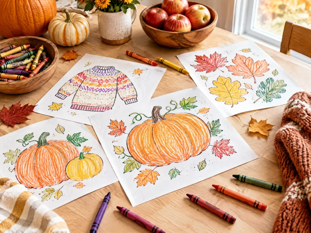 October coloring activity for kids