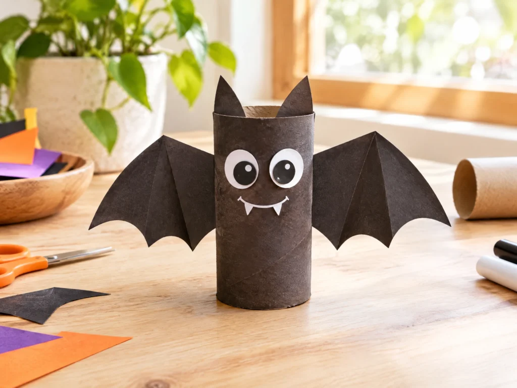 Cardboard tube bat craft