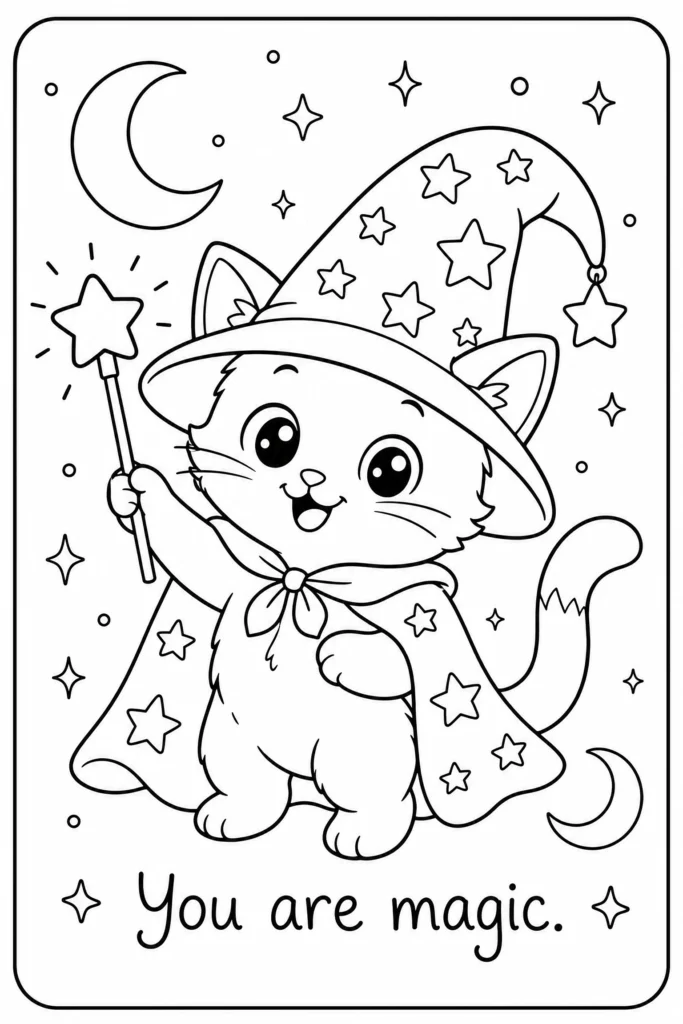 You are magic kitten coloring page