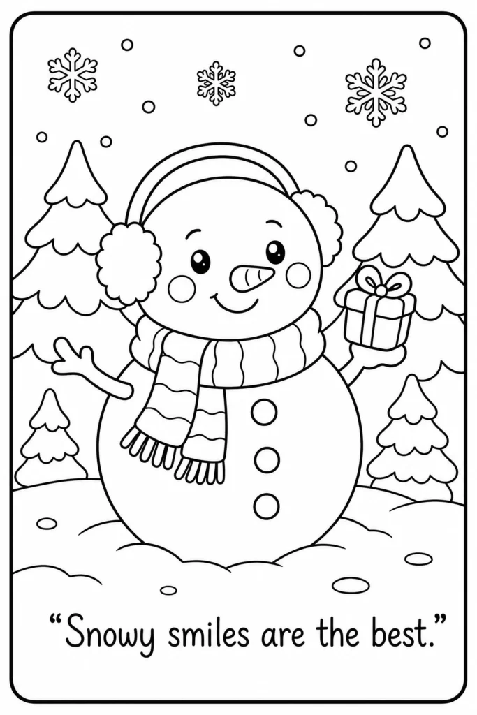 Snowy smiles are the best coloring page