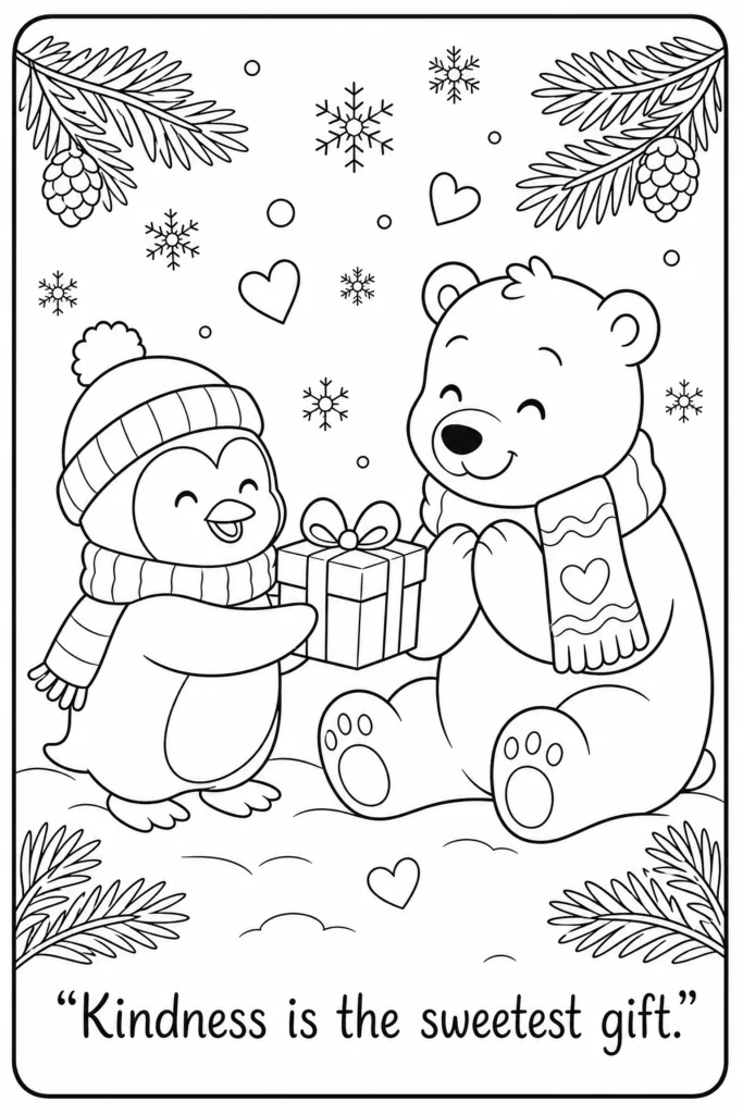 Kindness is the sweetest gift coloring page