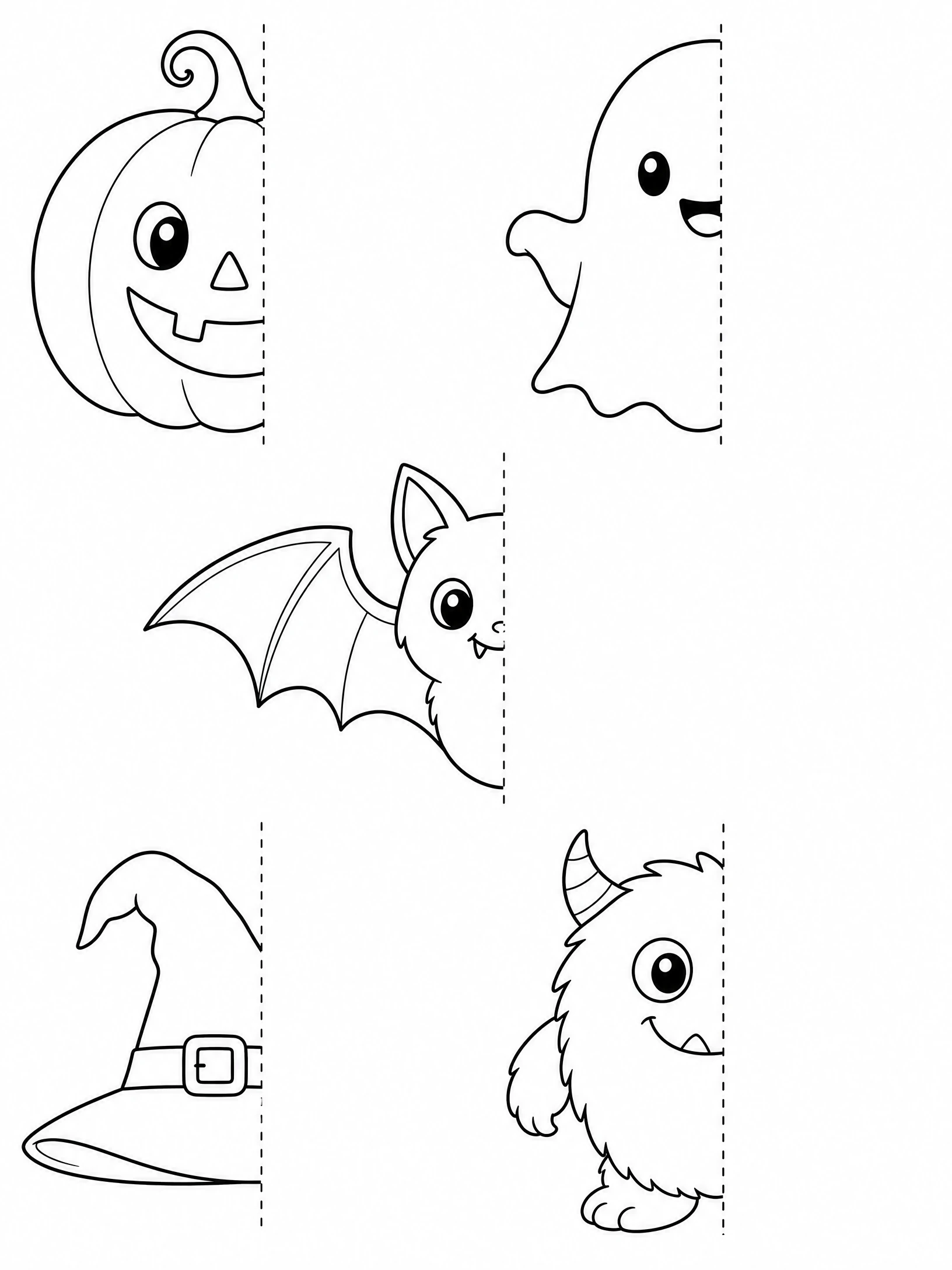 Finish the Spooky Drawings coloring page