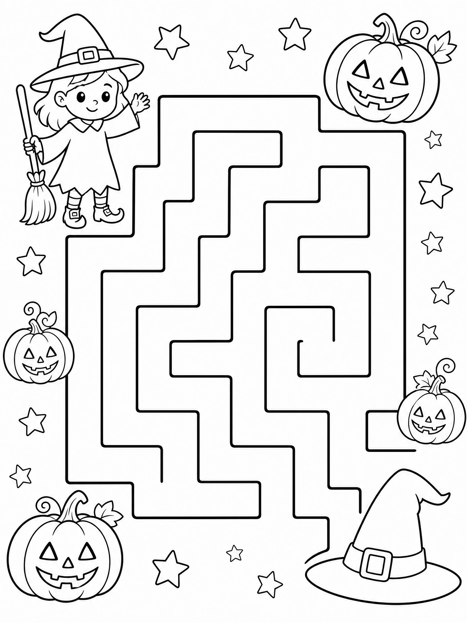 Halloween Maze Activity Sheet coloring page