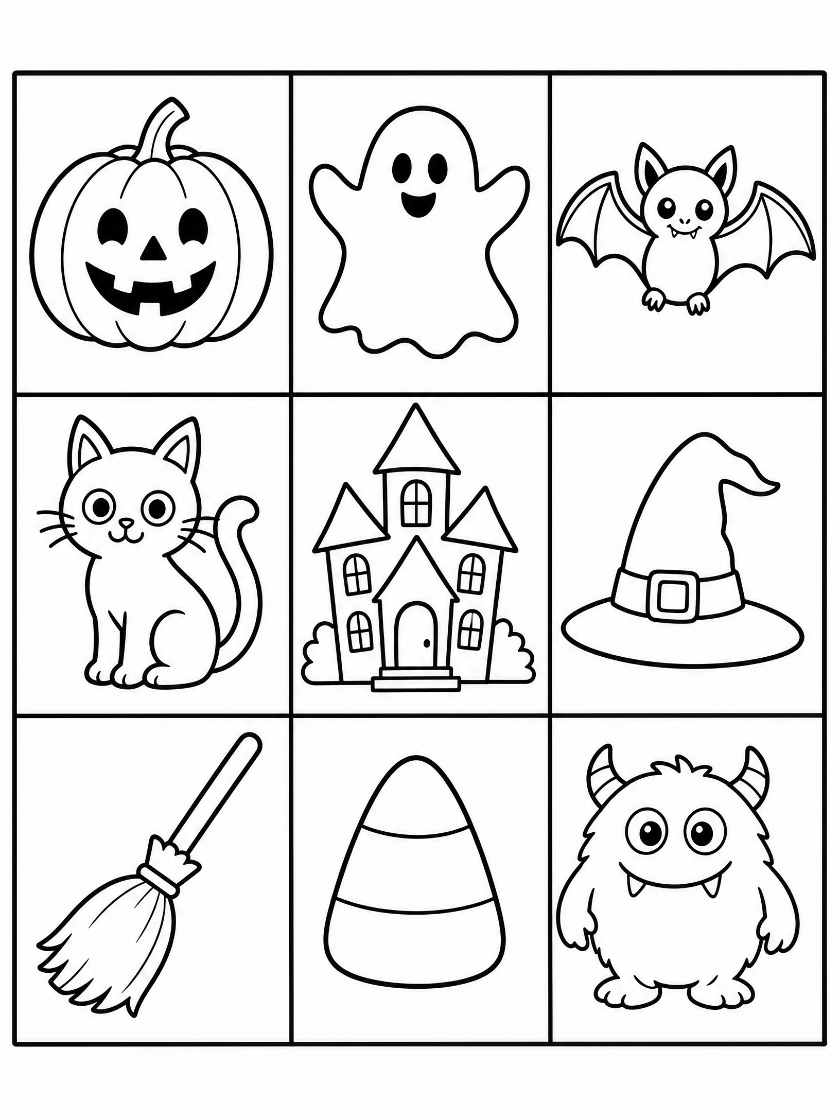 Halloween Bingo Activity Sheet coloring page