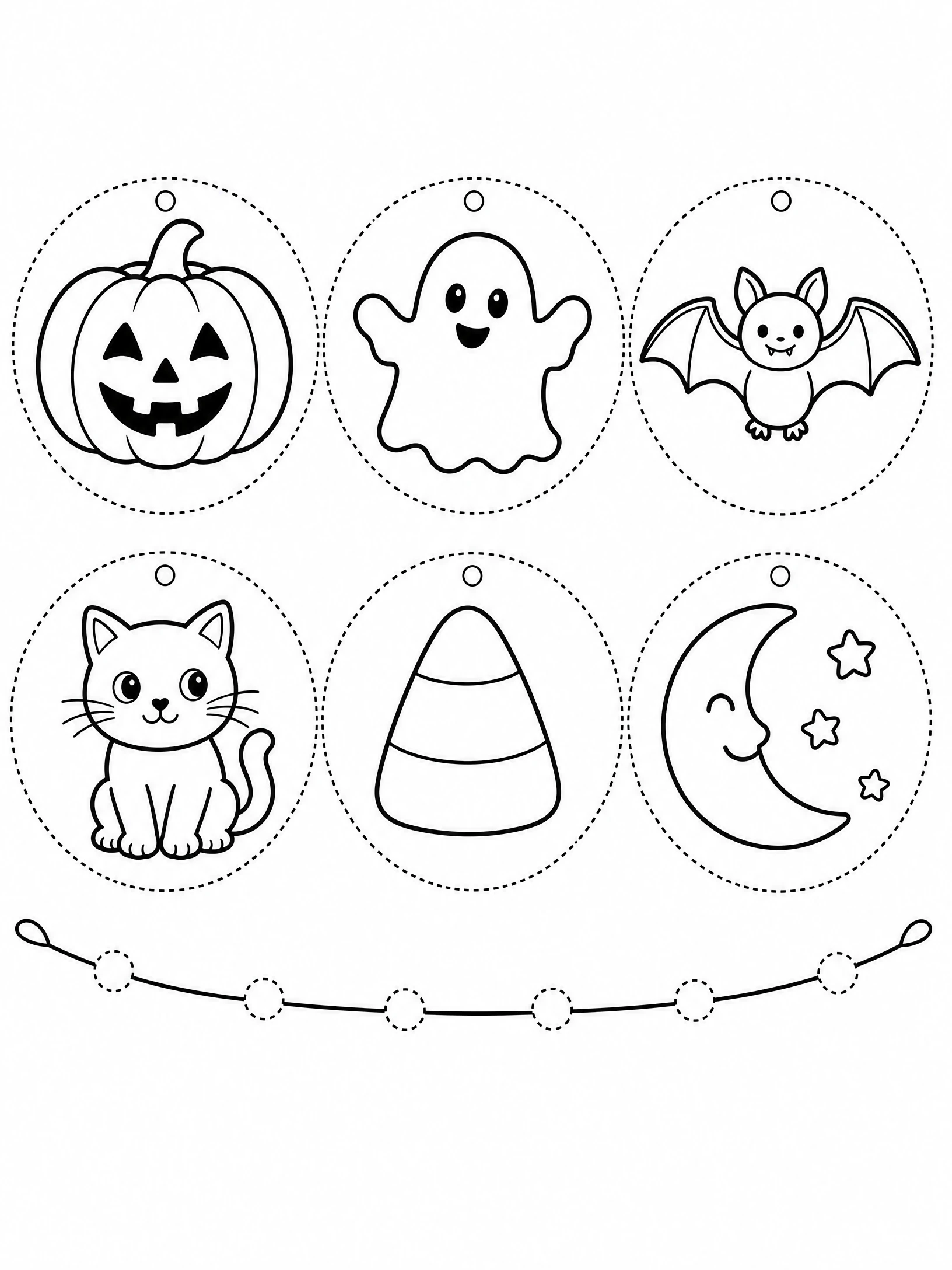 Make a Halloween Garland coloring page