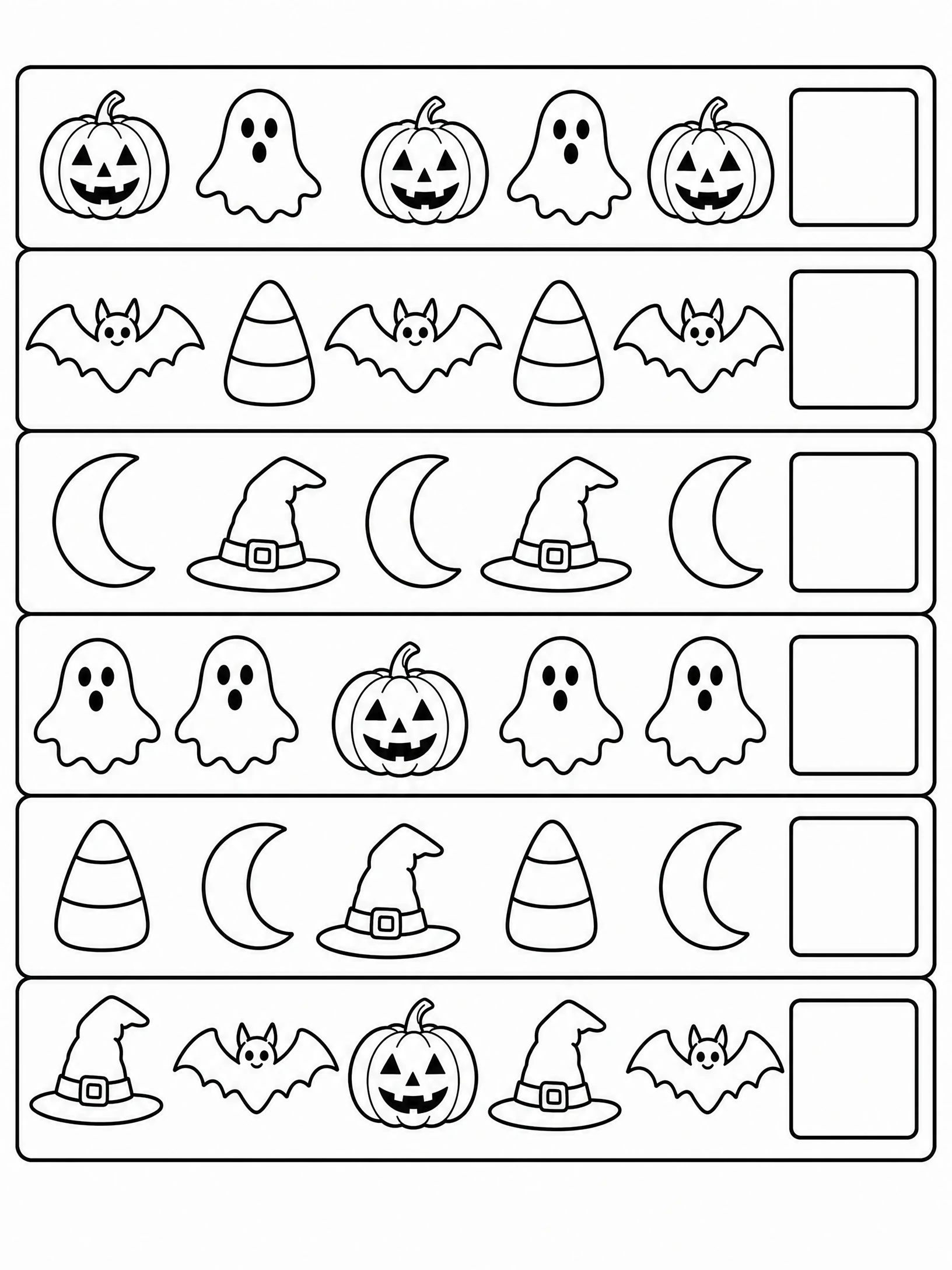 Halloween Pattern Puzzle coloring page