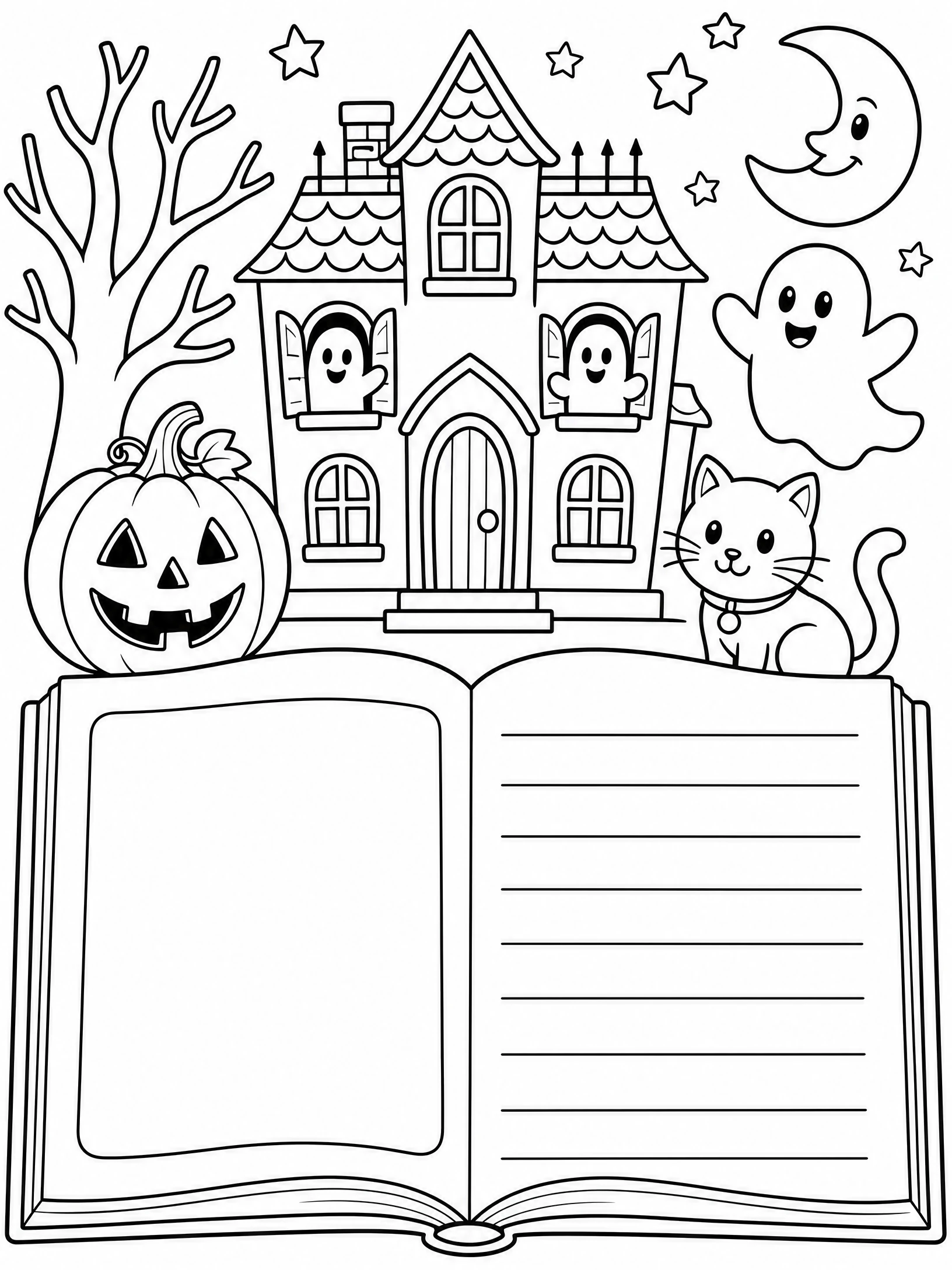 Halloween Story Activity Sheet coloring page