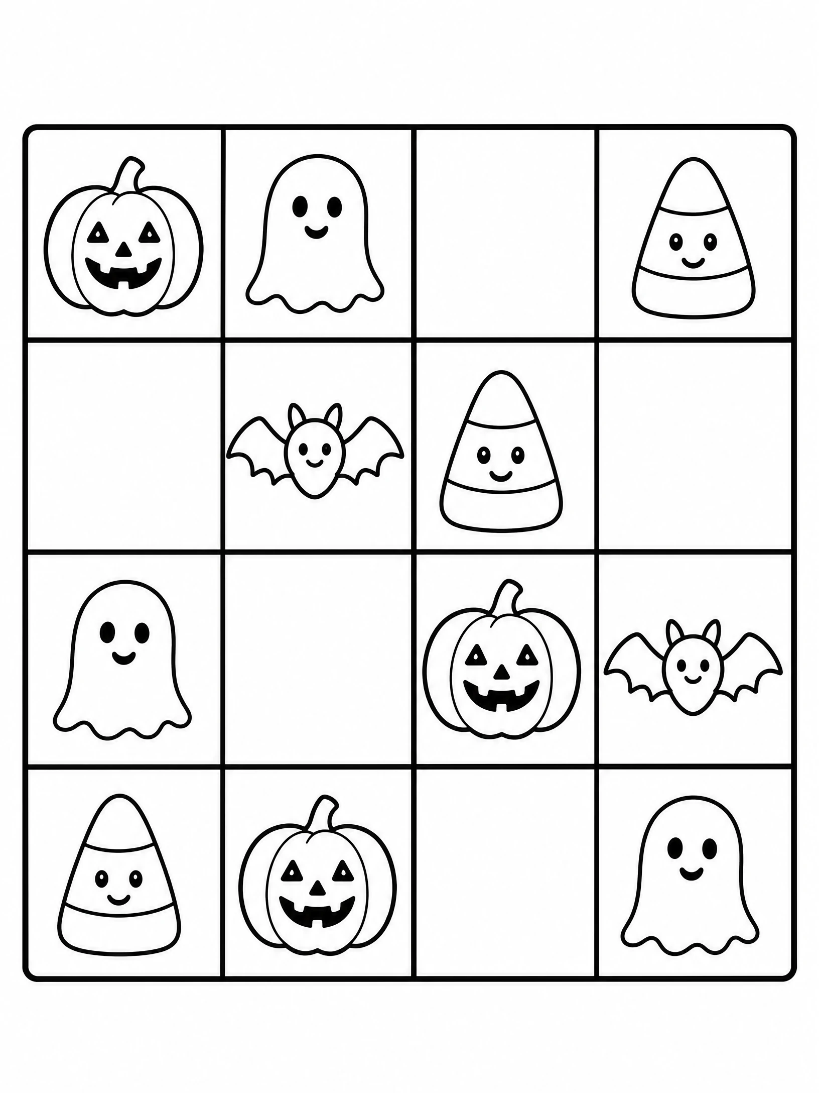 Halloween Picture Sudoku coloring page