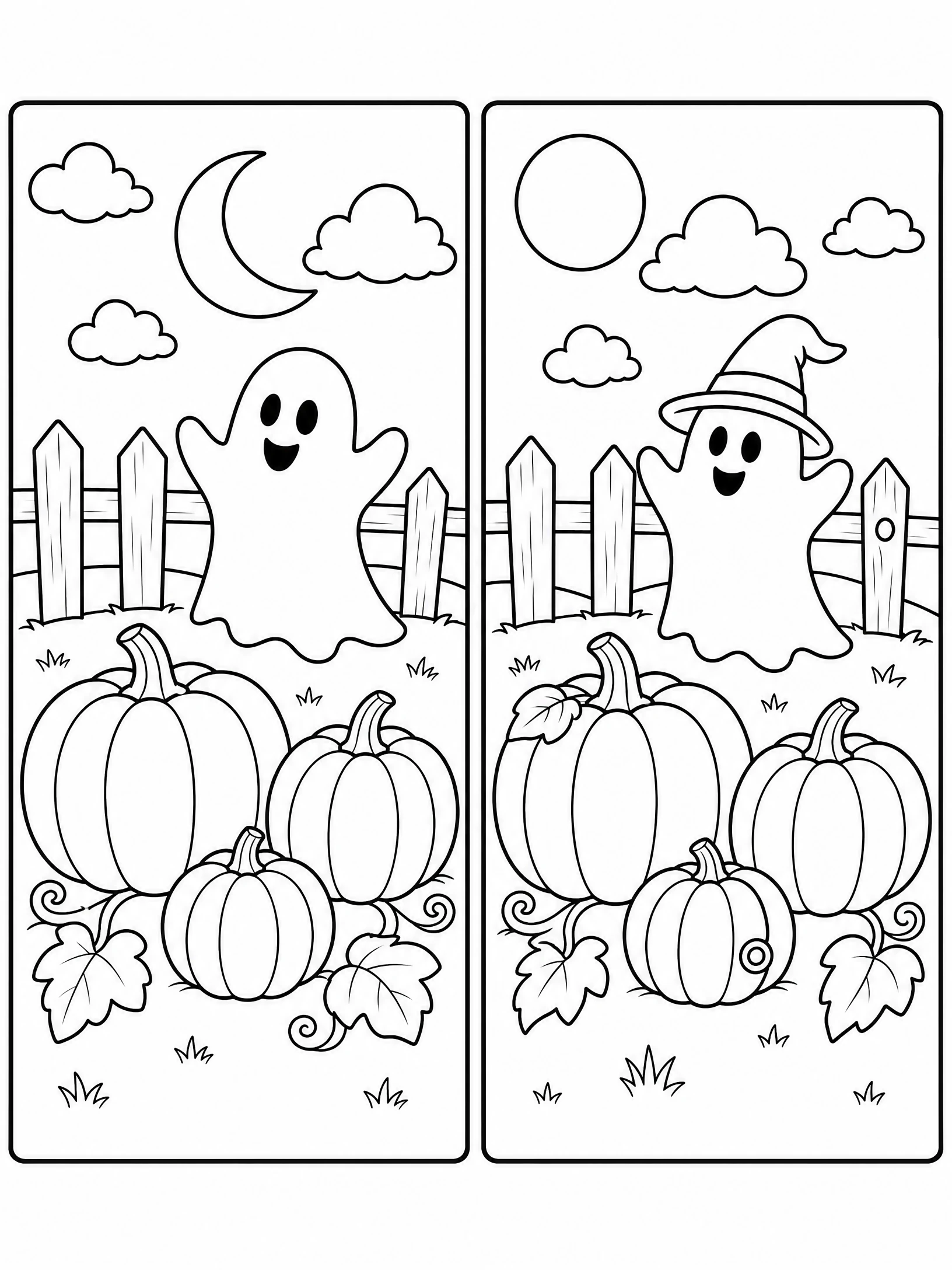 Halloween Spot the Difference coloring page