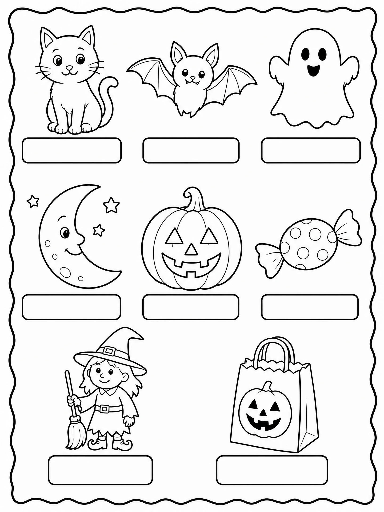 Halloween Word Scramble coloring page