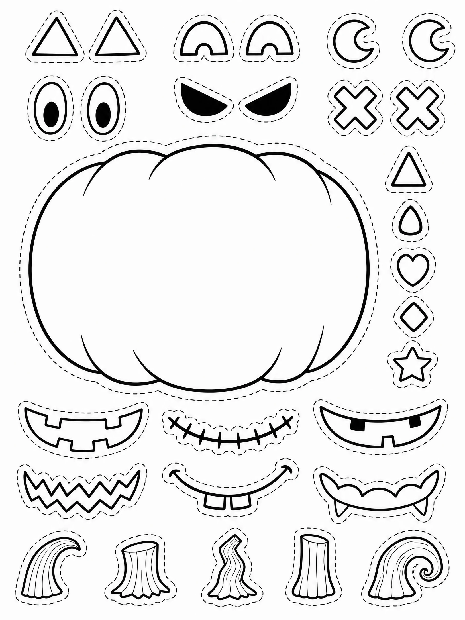 Build a Jack-O’-Lantern coloring page
