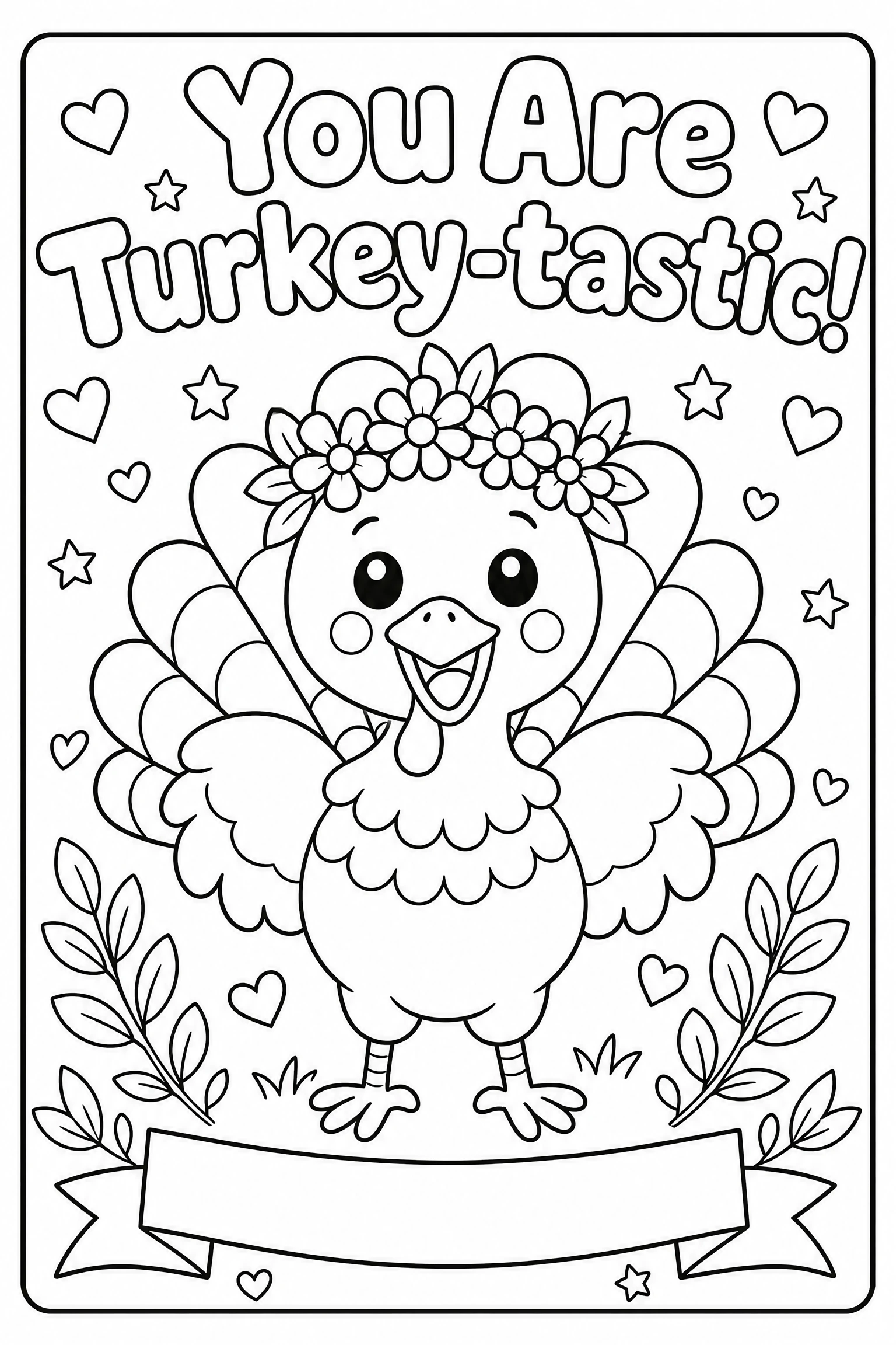 You are turkey-tastic coloring page for kids