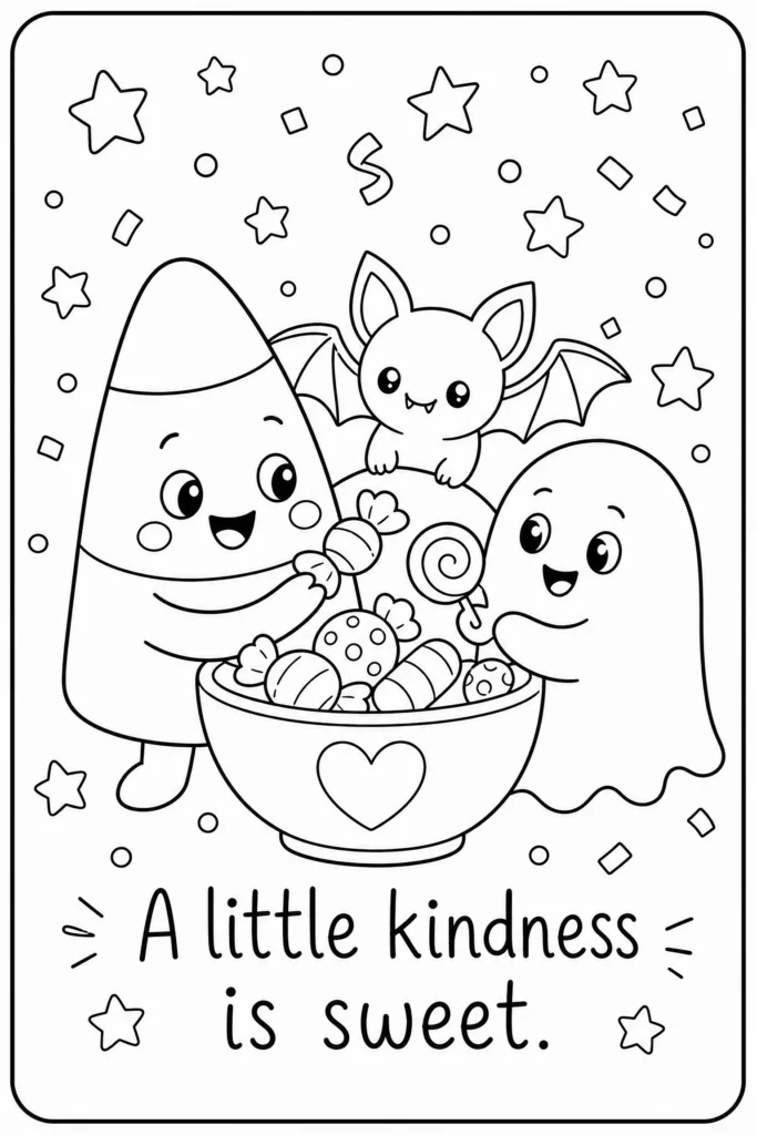 A little kindness is sweet coloring page
