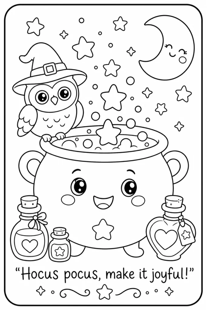 Hocus pocus make it joyful coloring page