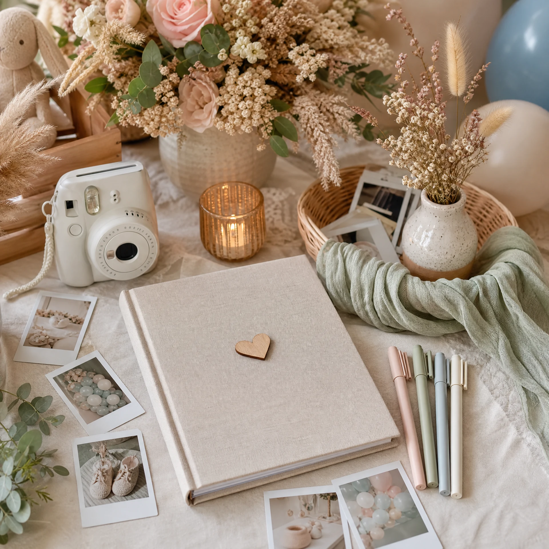 Baby shower keepsake guestbook station