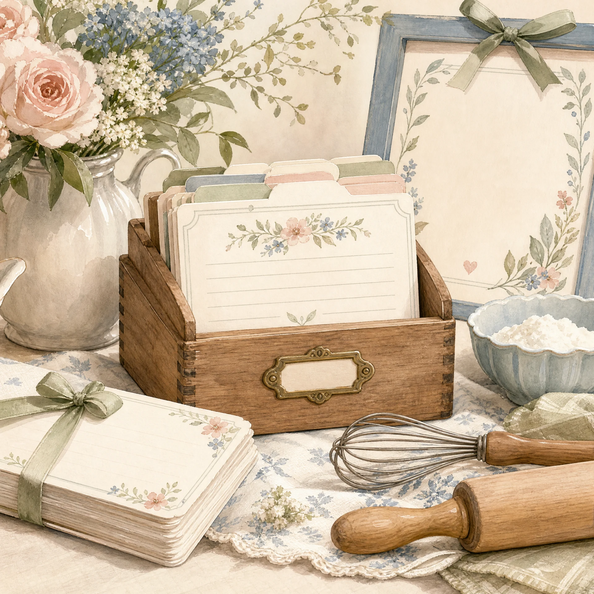 Family recipe card station