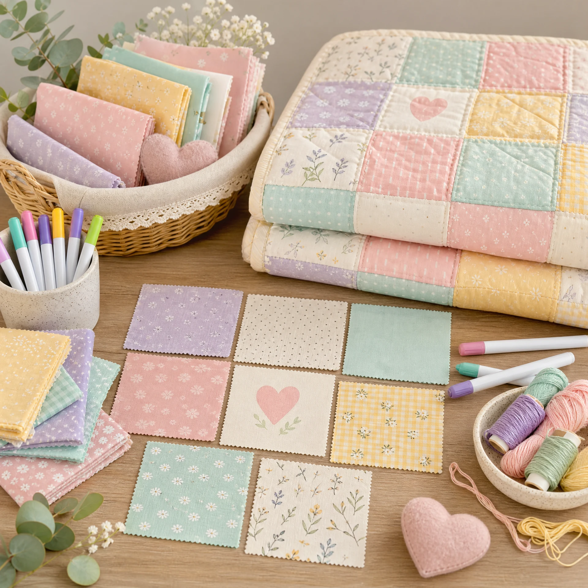 Baby shower memory quilt station