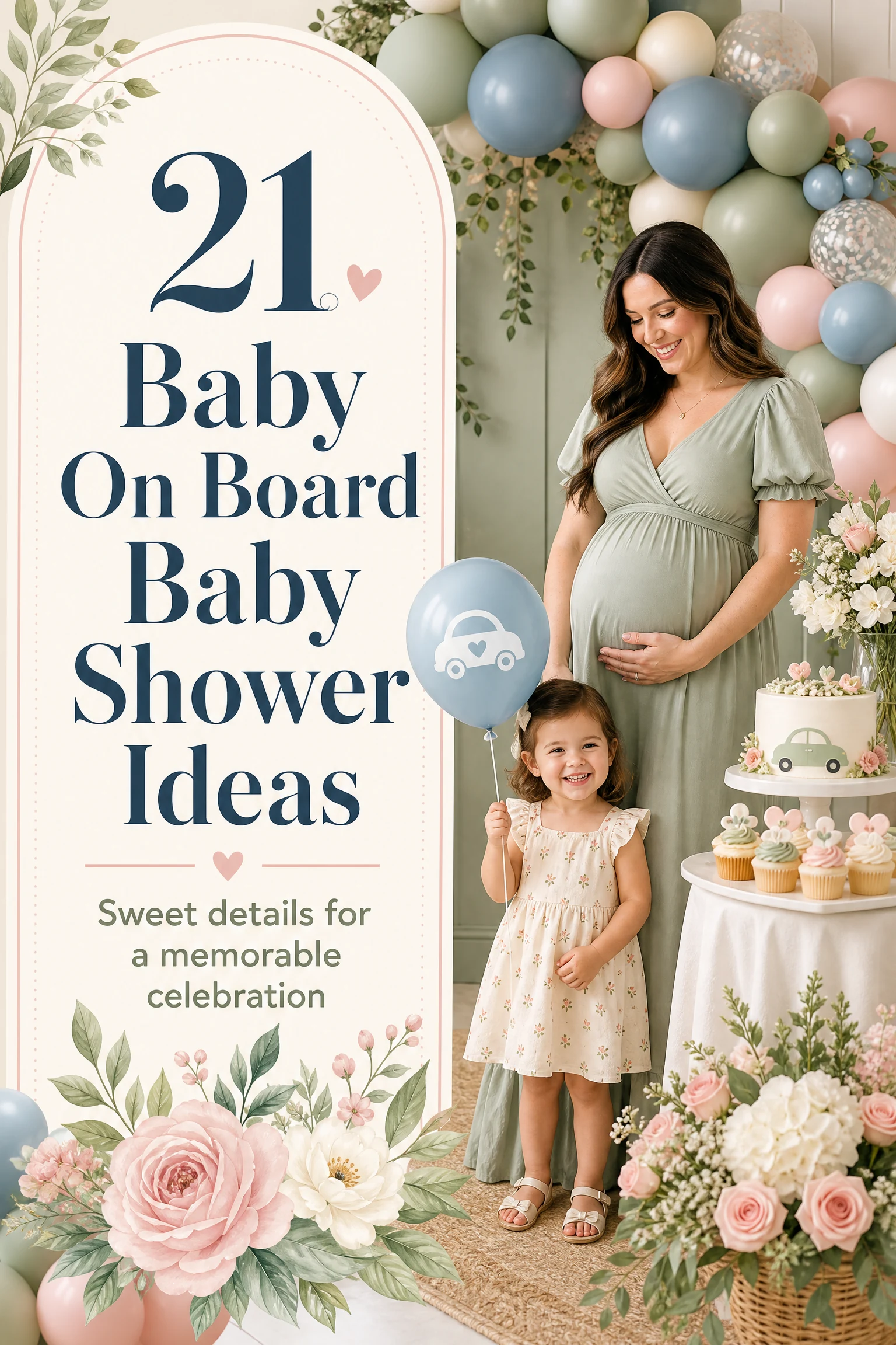 Pinterest pin: 21 Baby On Board Baby Shower Ideas