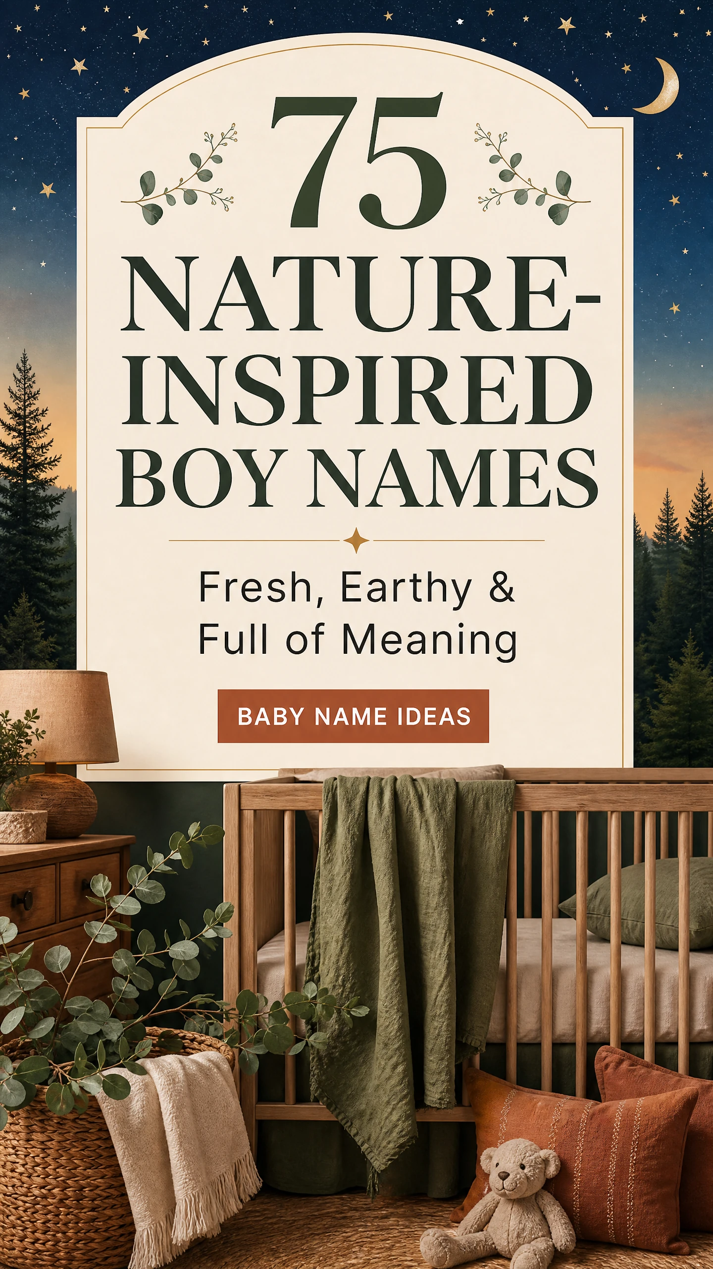 Pinterest pin for 75 nature-inspired boy names