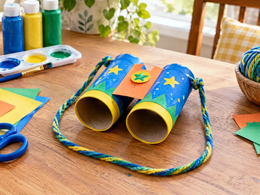 Paper-roll binoculars craft