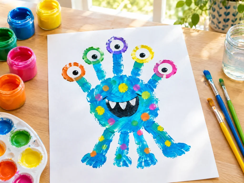 Handprint monster Halloween craft