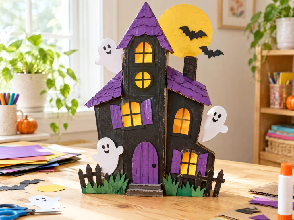 Cardboard haunted house craft